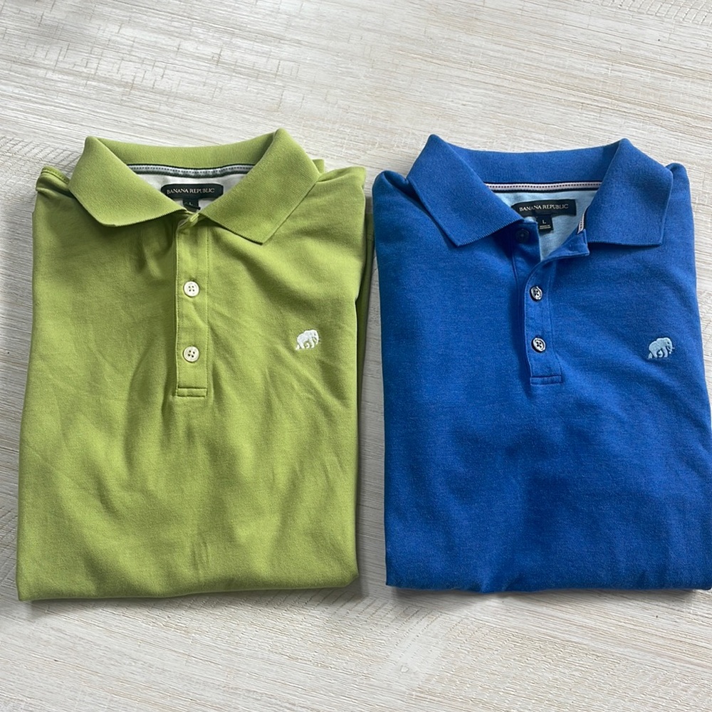 Two Mens Banana Republic polos (L)
